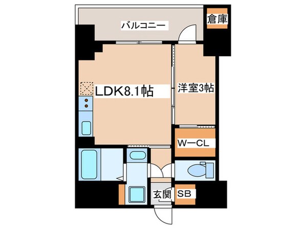 セレニテフラン難波の物件間取画像